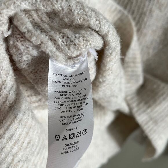 LOFT Crewneck Soft Knit Light Gray Cream Sweater | Size Small - Picture 6 of 9